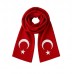 Türkiye -Ay Yıldızlı Taraftar Atkısı 17x140 cm (Saçaksız)
