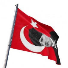 Kalpaklı Atatürk Bayrak ( 70x105 cm )