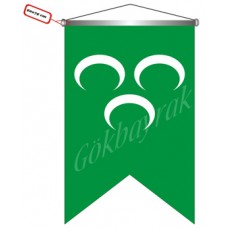 Yeşil Üçhilal Bayrak-50x75 cm