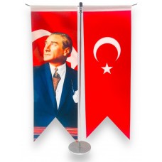 T-Tipi Atatürk kırlangıç Masa Bayrağı